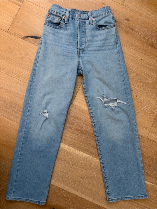 Levi's Denim - Women’s Distressed Levi’s Ribcage Straight Ankle Jeans (26)